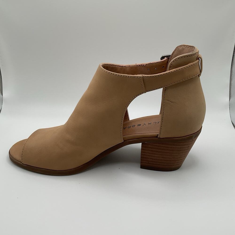Lucky Brand Tan Open-Toe Leather Ankle Booties - Picture 7 of 11